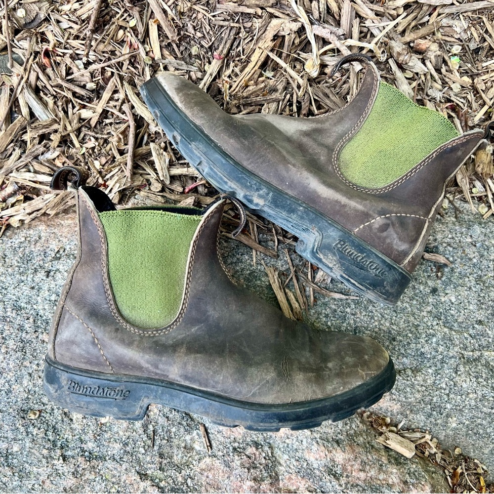 Blundstone Brown and Green Ankle Boots